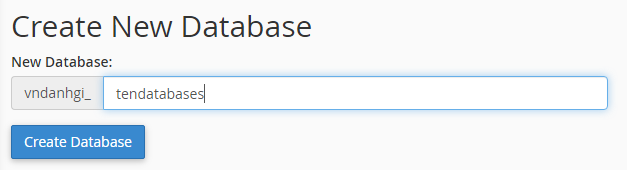 Creat new databases: Phần này là tạo databases