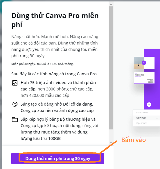 Hướng dẫn dùng Canva Pro miễn phí trong vòng 30 ngày